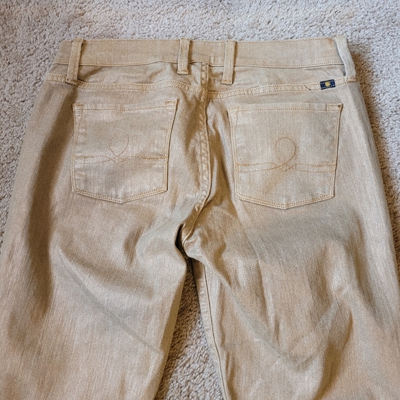 Lucky Brand Women's 8 / 29 Sofia Skinny Ankle Gold Glitter shimmer Jeans Pants - Picture 15 of 15